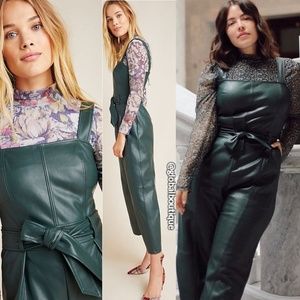 green leather jumpsuit